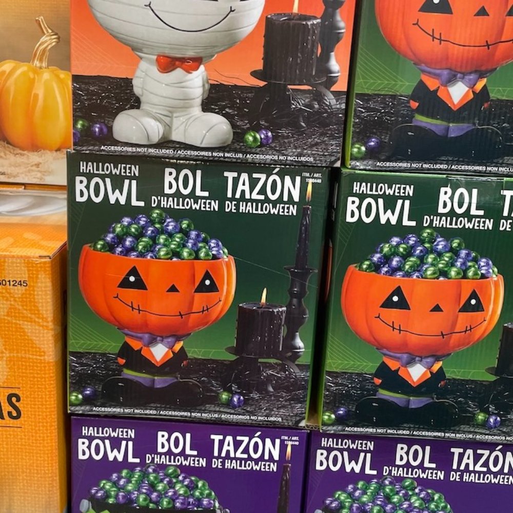 New 3-pack Jumbo Halloween 8.5" Ceramic Candy Bowl